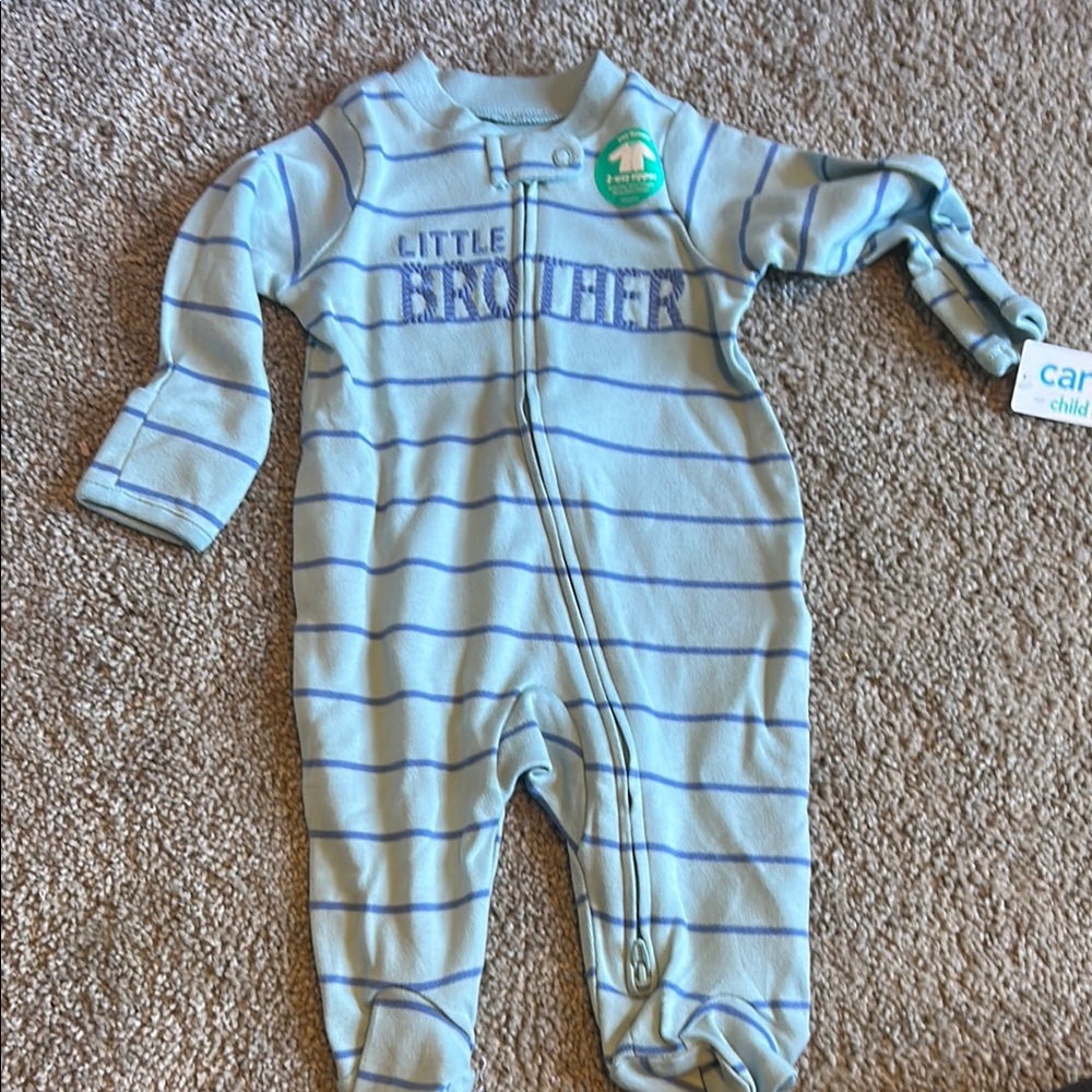 🤩Carter's Blue Cozy Footie One Piece